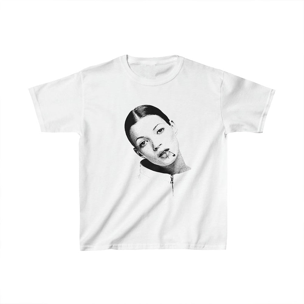 Kate Moss Graphic Crop Top – 90s Aesthetic Baby Tee for Women - Acid House™ (formerly Zyra Drip)