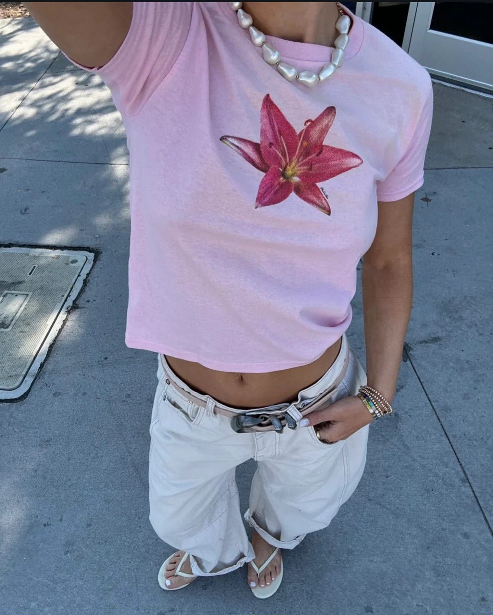 Lily Blossom Aesthetic Baby Tee for Women – Y2K Crop Top - Acid House™ (formerly Zyra Drip)