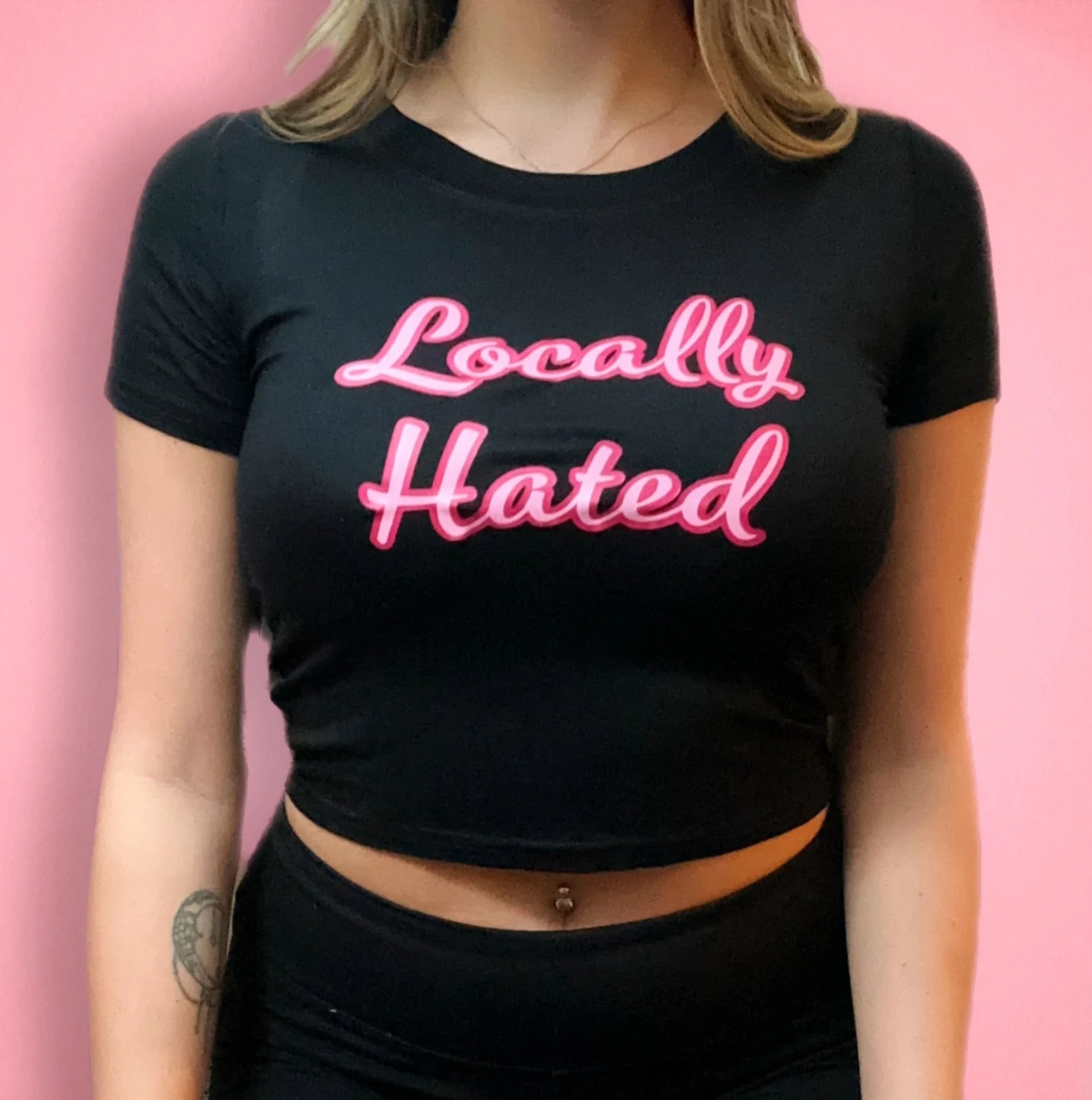 Locally Hated Women’s Baby Tee – Slim Fit Y2K Graphic Crop Top - Acid House™ (formerly Zyra Drip)