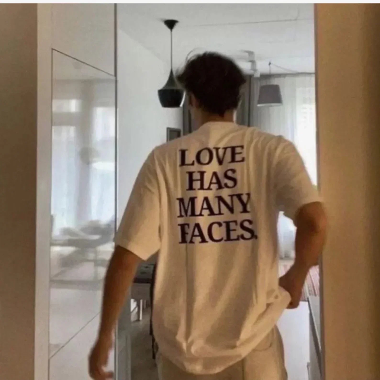 Love Has Many Faces | White Oversized Drop Shoulder Tee for Men - Acid House™ (formerly Zyra Drip)