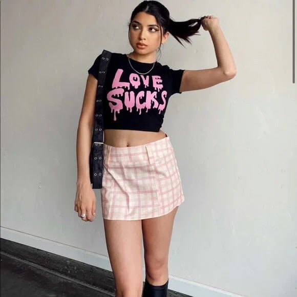 Love Sucks Black Baby Tee | Crop Top - Acid House™ (formerly Zyra Drip)