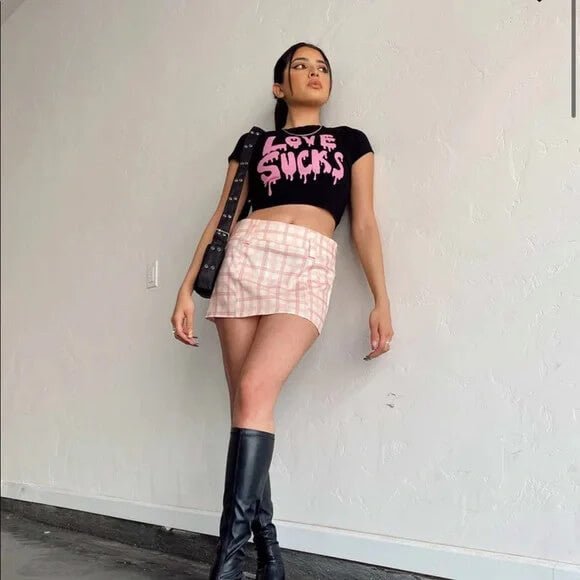 Love Sucks Black Baby Tee | Crop Top - Acid House™ (formerly Zyra Drip)