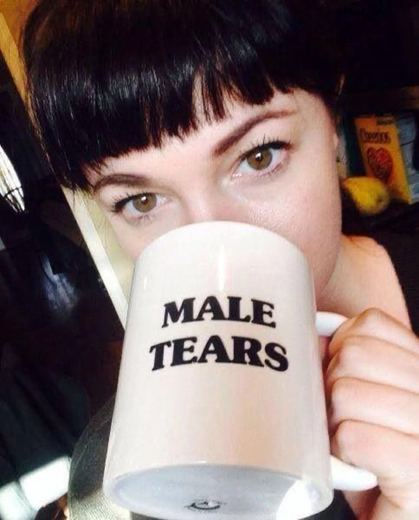 Male Tears 11oz Ceramic Mug – Funny Feminist Coffee Cup, Glossy White, Fade - Proof Print - Acid House™ (formerly Zyra Drip)