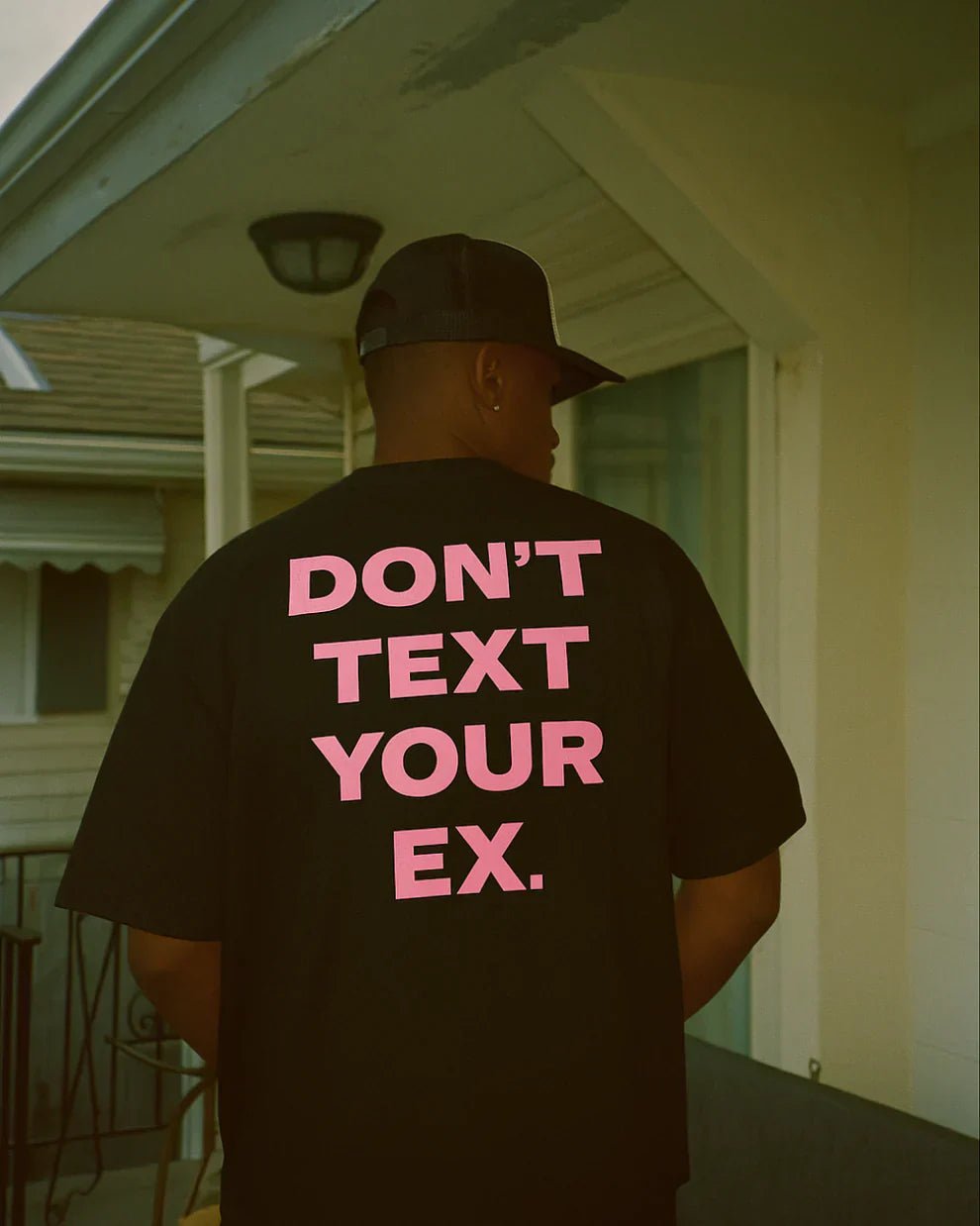 Men’s Black Oversized “Don’t Text Your Ex” Graphic T-Shirt - Acid House™ (formerly Zyra Drip)