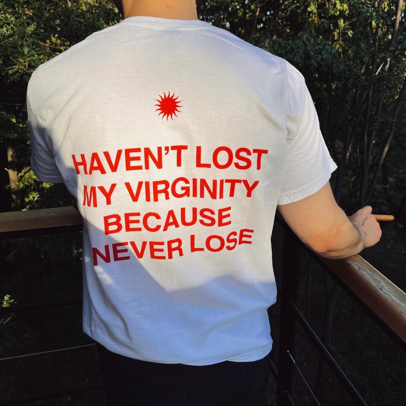 Men’s Funny Graphic Tee – "Haven’t Lost My Virginity Because I Never Lose" - Acid House™ (formerly Zyra Drip)