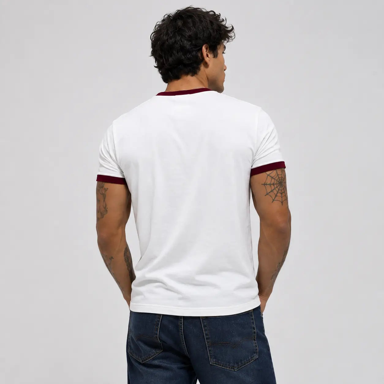 Part Time Sports Fan Ringer T-Shirt – White & Maroon Vintage Graphic Tee