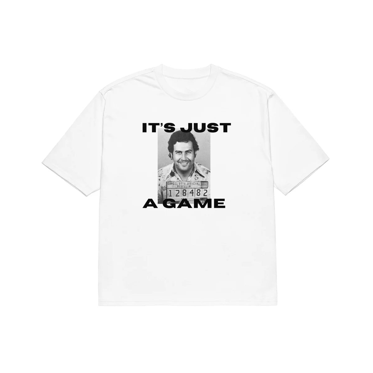 Men’s White Oversized Gaming Graphic T-Shirt – “It’s Just a Game” - Acid House™ (formerly Zyra Drip)