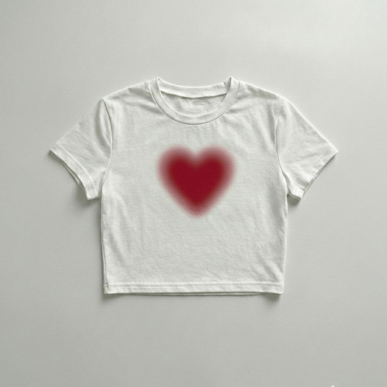 Minimal Red Heart Crop Top Baby Tee | Soft Cotton Fitted T-Shirt for Women – Zyra Drip - Acid House™ (formerly Zyra Drip)
