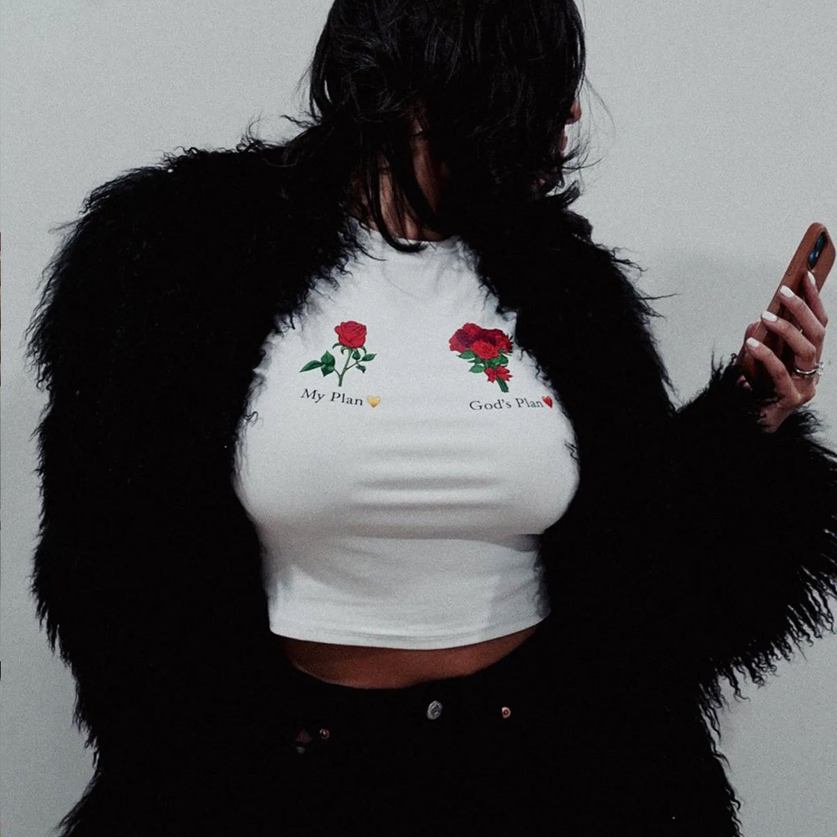My Plan God’s Plan Women’s Baby Tee – Slim Fit Graphic Crop Top - Acid House™ (formerly Zyra Drip)