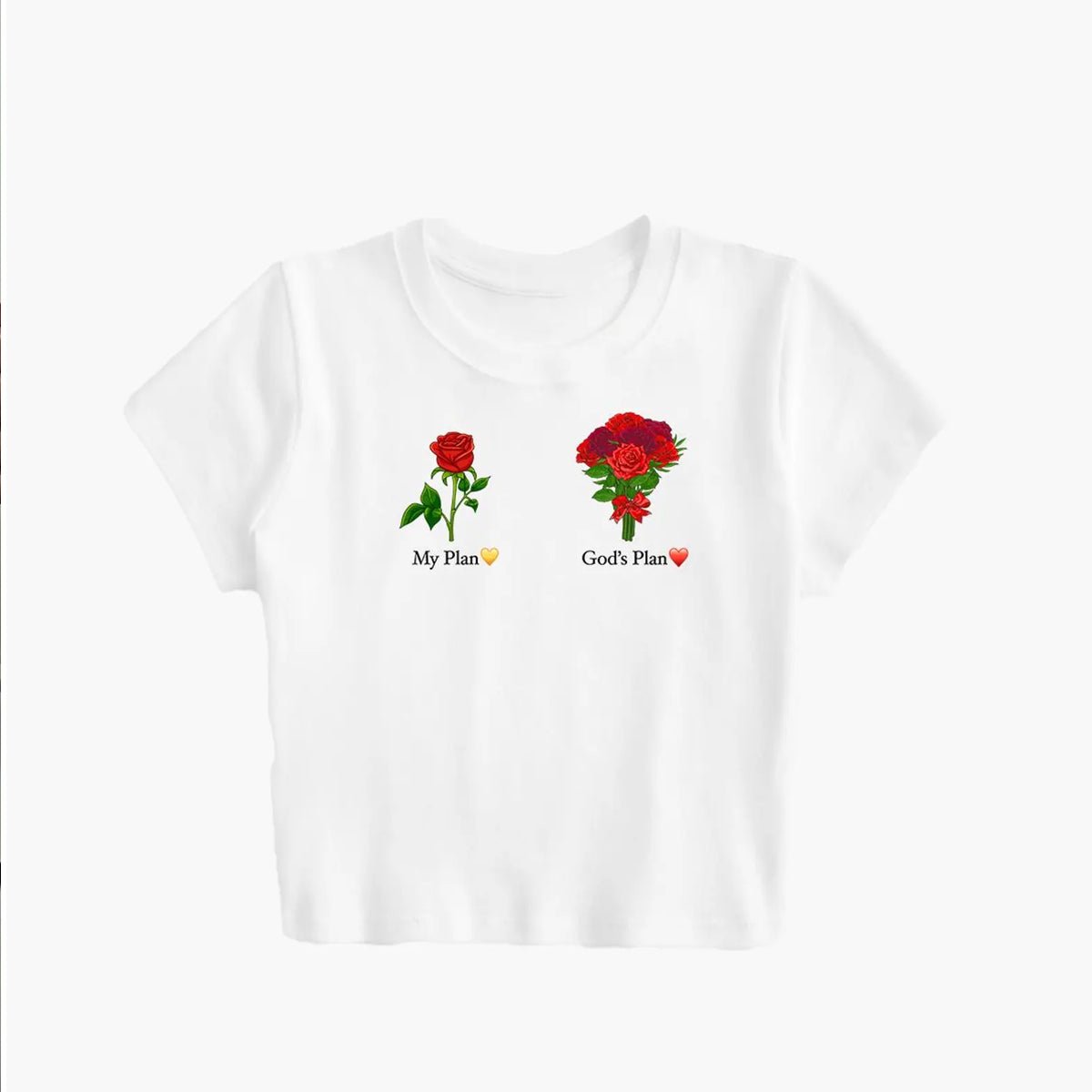 My Plan God’s Plan Women’s Baby Tee – Slim Fit Graphic Crop Top - Acid House™ (formerly Zyra Drip)