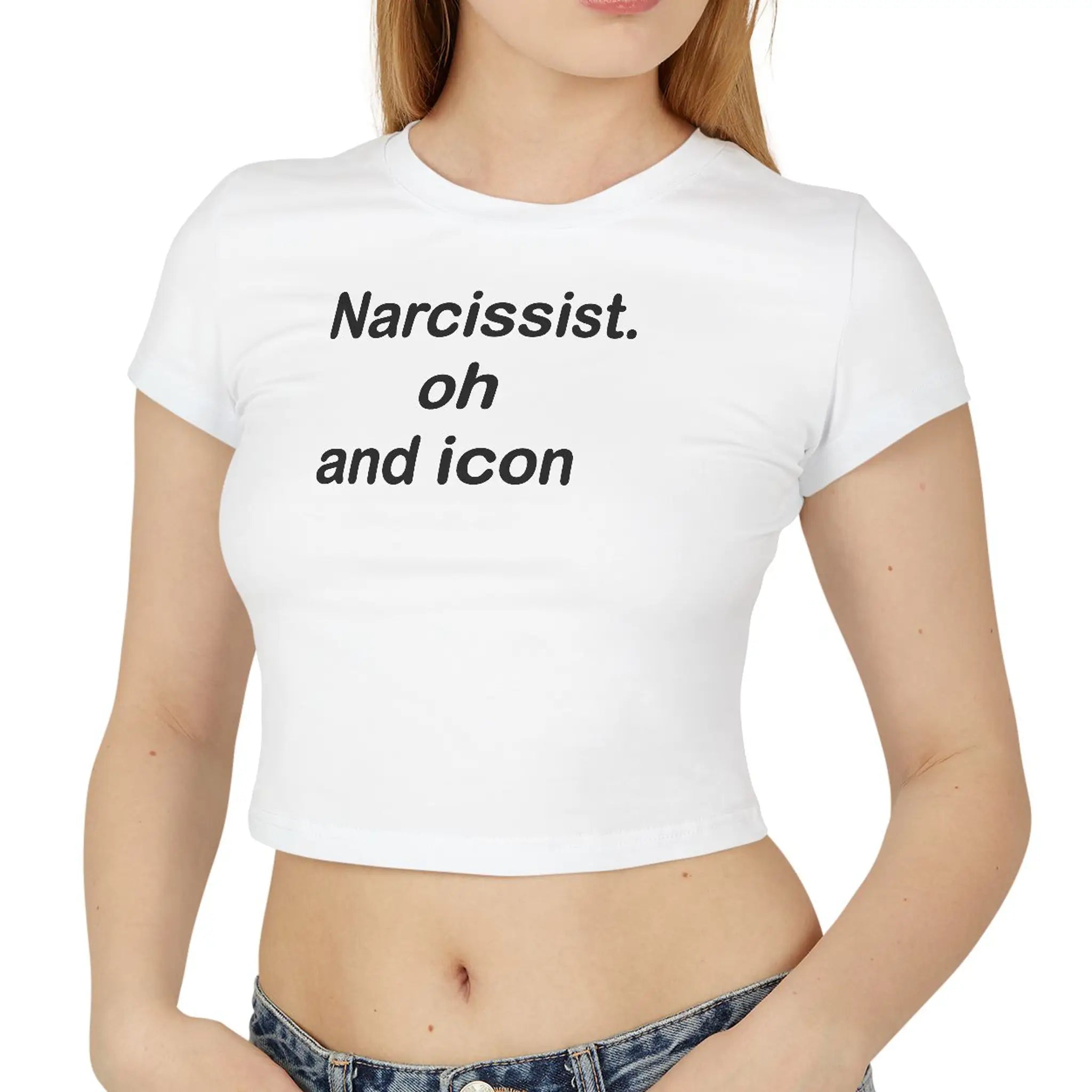 Narcissist Oh and Icon Baby Tee – Black Crop Top - Acid House™ (formerly Zyra Drip)