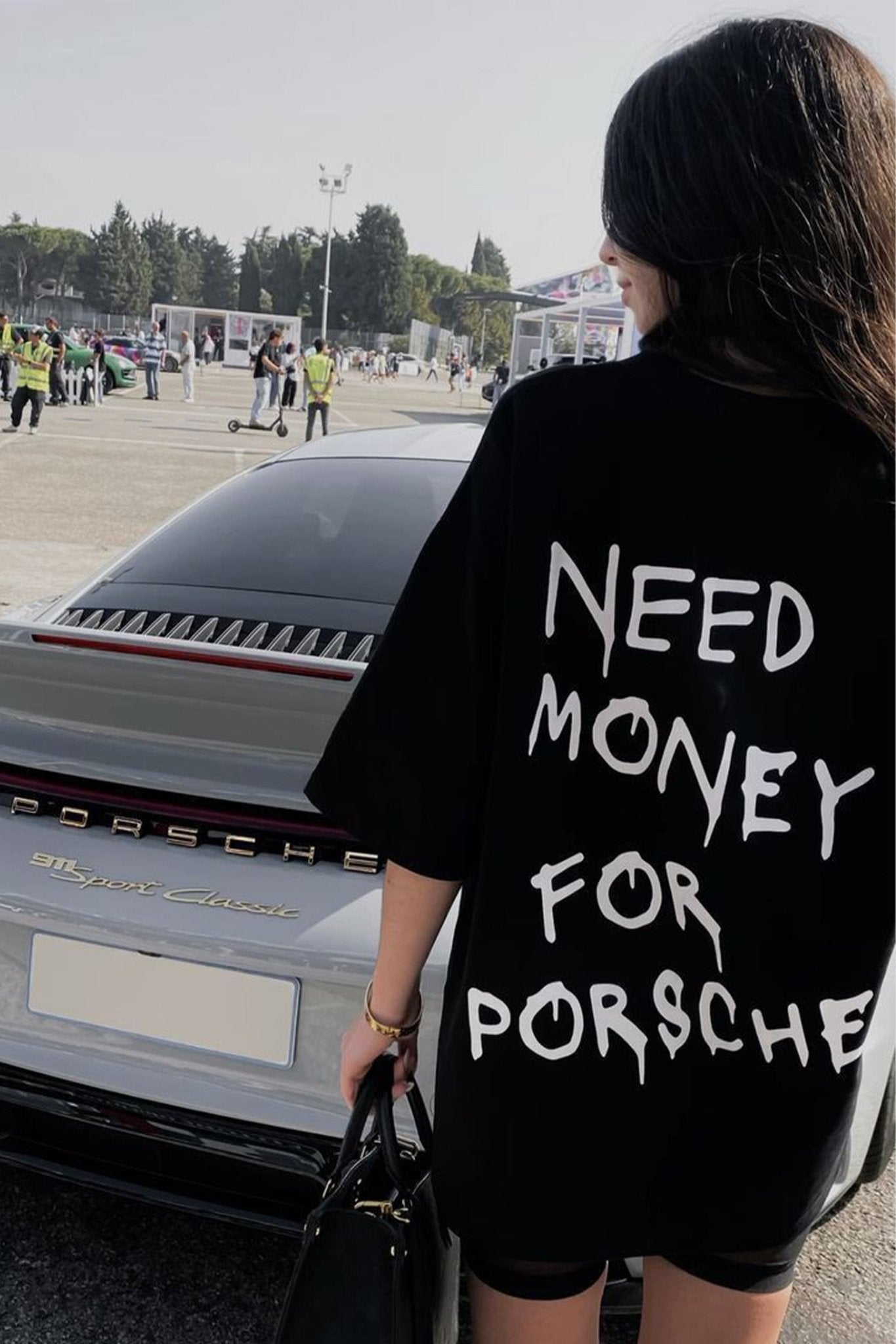 Need Money For Porsche Regular Fit T-shirt Black T-Shirt for Women - Acid House™