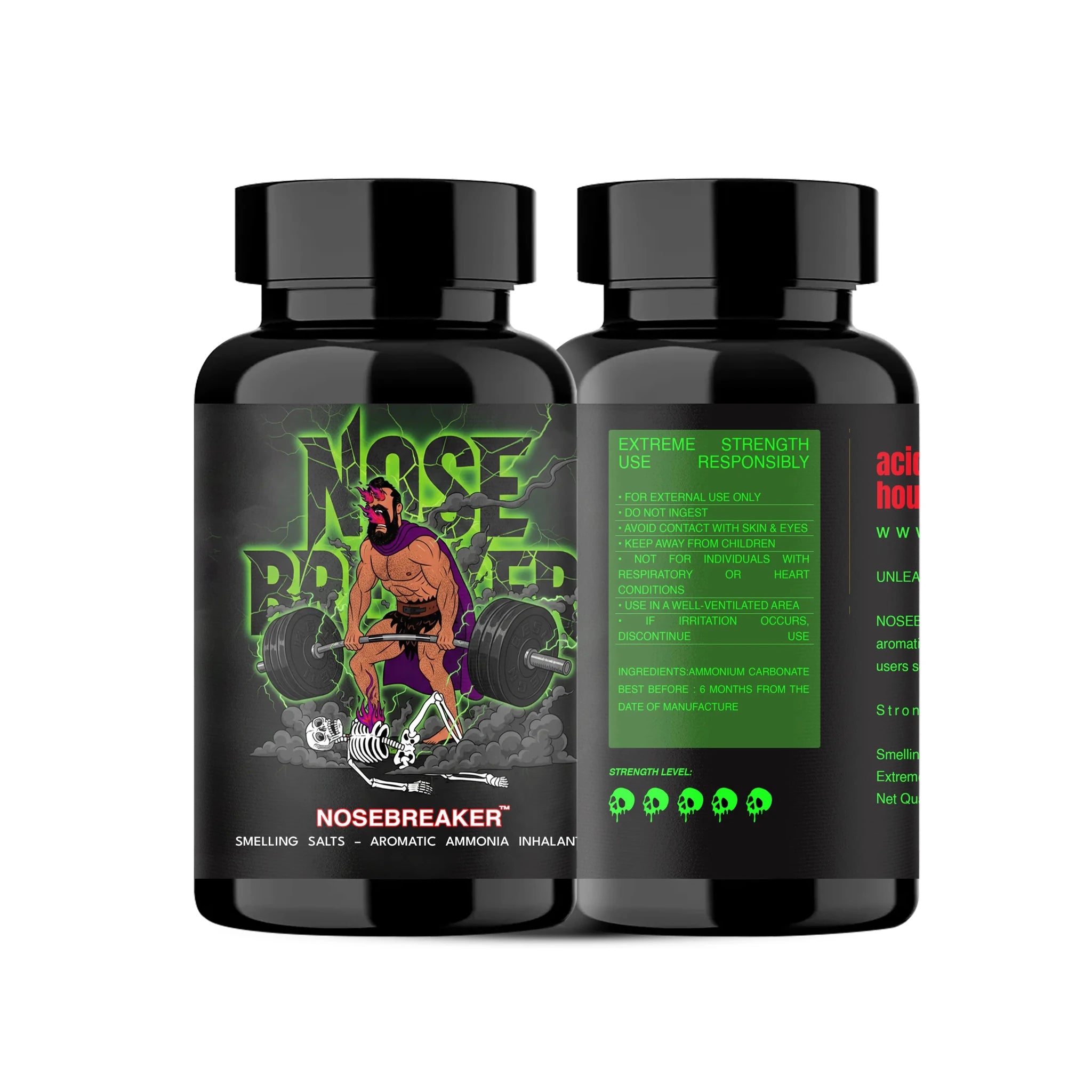 NOSE BREAKER™ Smelling Salts – High Potency Aromatic Ammonia Inhalant (Pack of 2) - Acid House™ (formerly Zyra Drip)