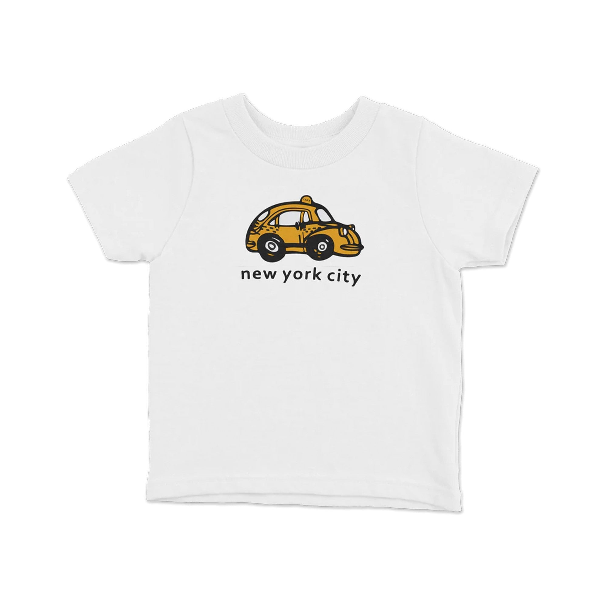 NYC Taxi Baby Tee | White New York City Graphic Crop Top - Y2K Aesthetic Tee for Women - Acid House™ (formerly Zyra Drip)