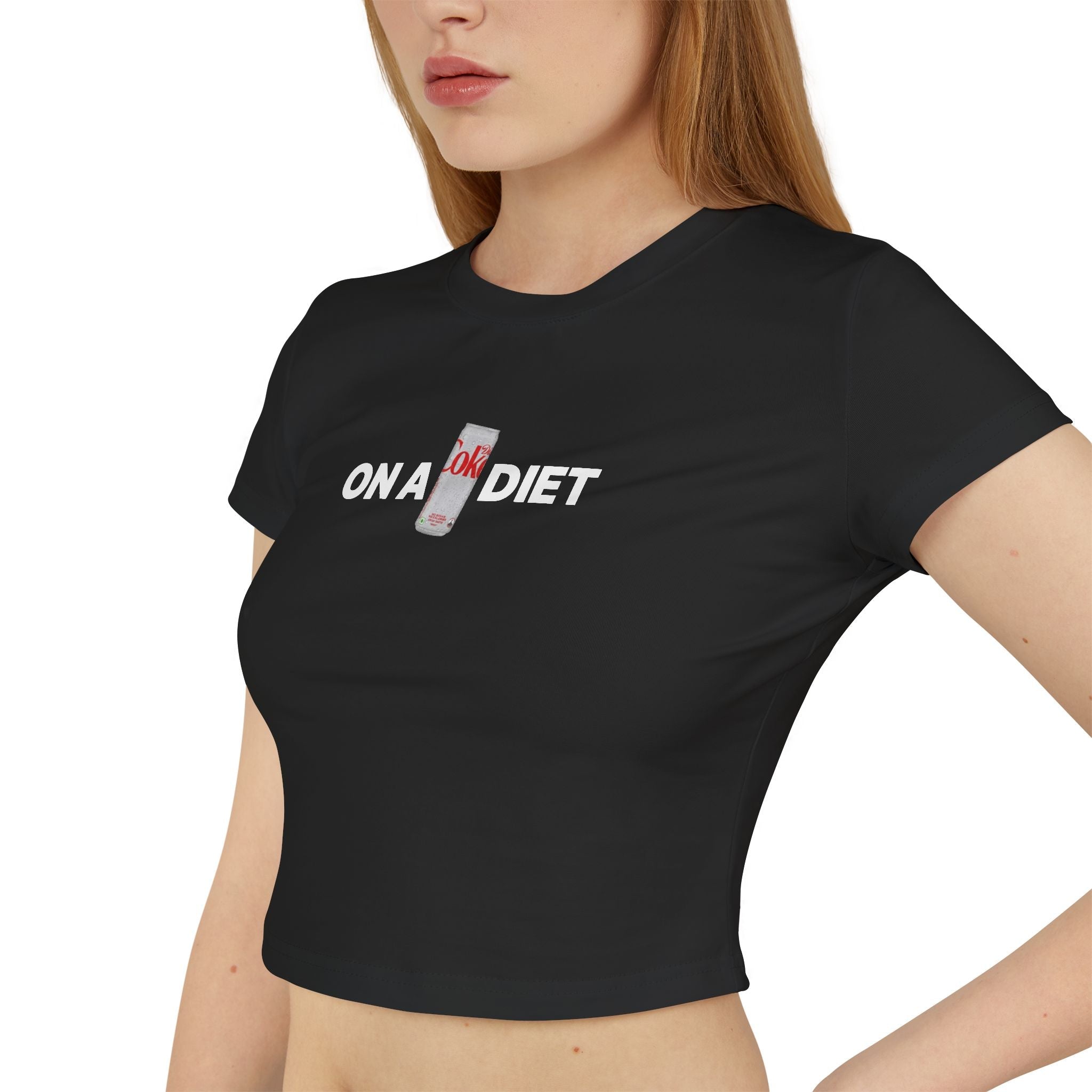 On A Diet Black Baby Tee for Women | Trendy Graphic Crop Top - Acid House™ (formerly Zyra Drip)