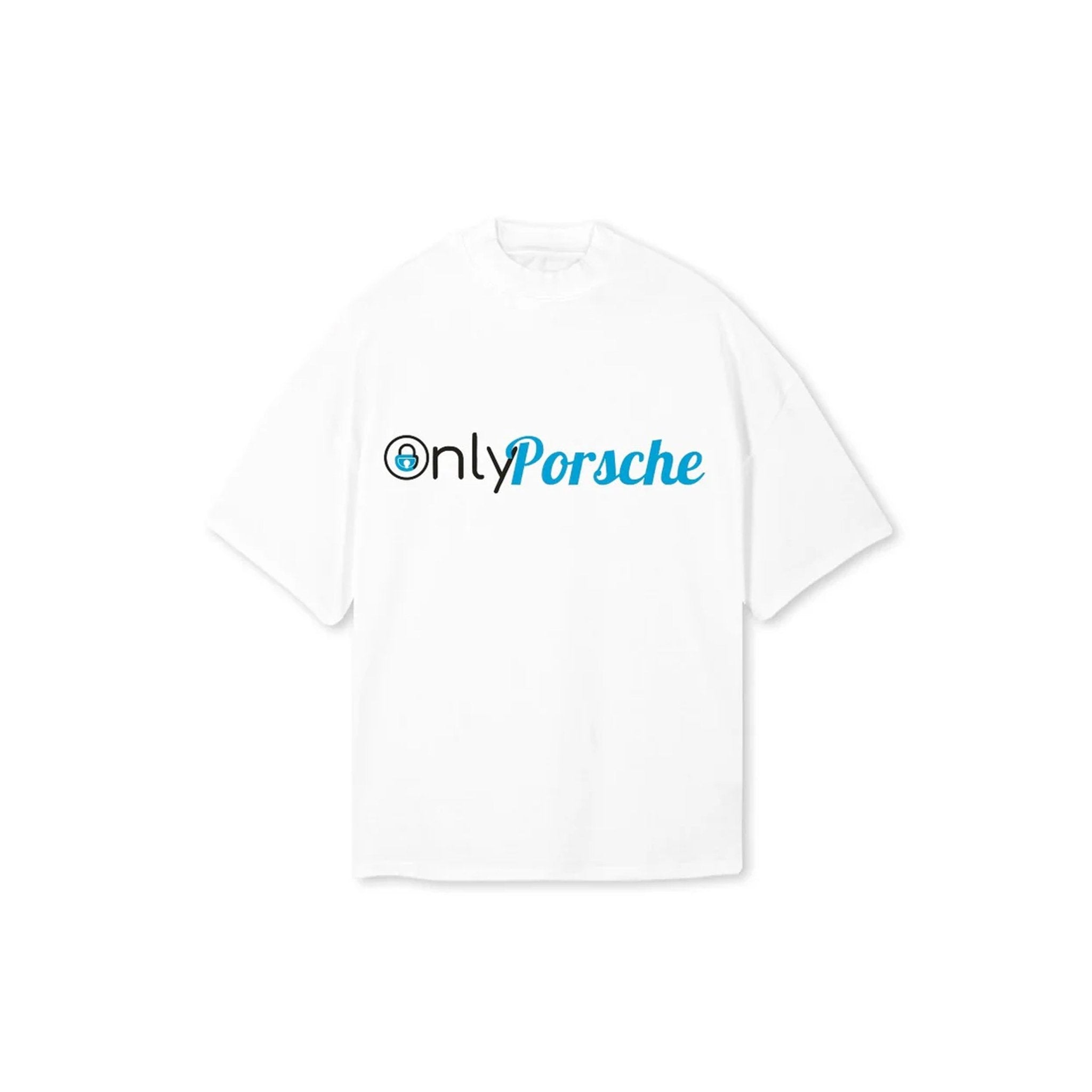 Only Porsche Oversized T-Shirt for Men - White Streetwear Car Graphic Tee - Acid House™ (formerly Zyra Drip)