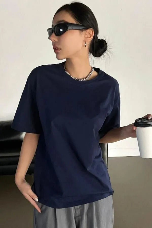 Regular Fit T-shirt Navy Blue T-Shirt for Men & Women - Hey You! Be Kind Today Quote Tee - Acid House™