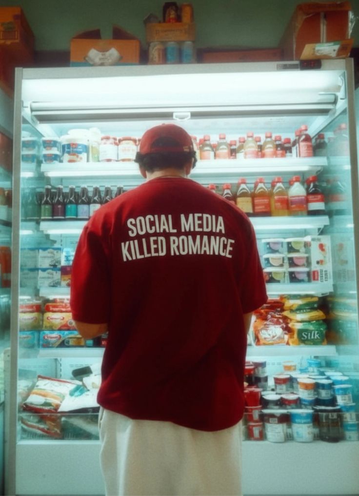 Oversized “Social Media Killed Romance” White Graphic Tee - Acid House™ (formerly Zyra Drip)