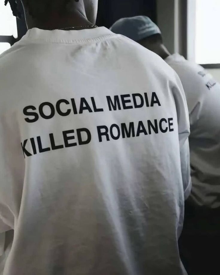Oversized “Social Media Killed Romance” White Graphic Tee - Acid House™ (formerly Zyra Drip)