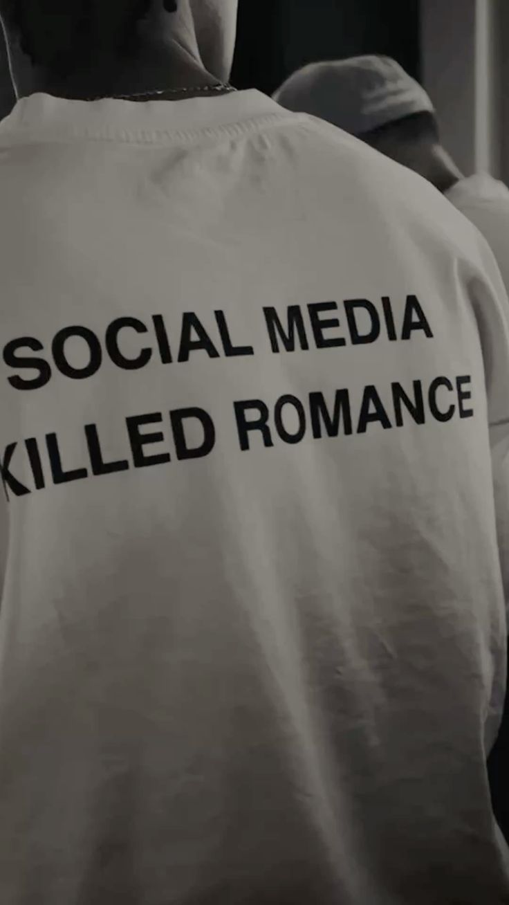 Oversized “Social Media Killed Romance” White Graphic Tee - Acid House™ (formerly Zyra Drip)