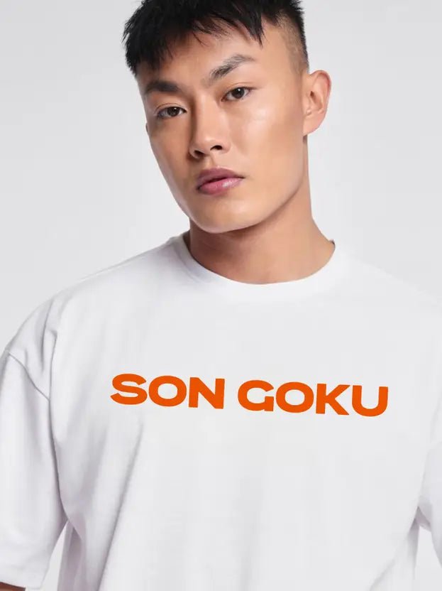 Oversized Son Goku Anime Graphic Tee – White | Dragon Ball Inspired Streetwear - Acid House™ (formerly Zyra Drip)