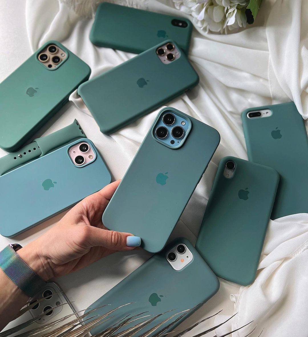 Pine Needle Green iPhone Silicone Case | Soft Matte, Slim & Shockproof Cover - Acid House™ (formerly Zyra Drip)