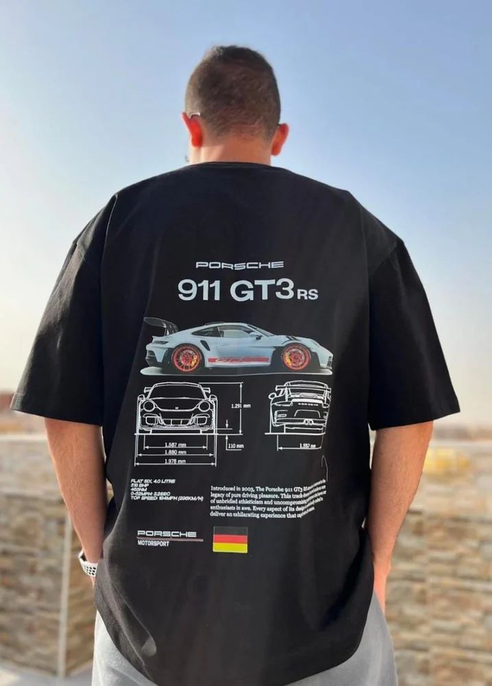 Porsche 911 GT3 RS Oversized T-Shirt – Unisex Car Graphic Tee - Acid House™ (formerly Zyra Drip)