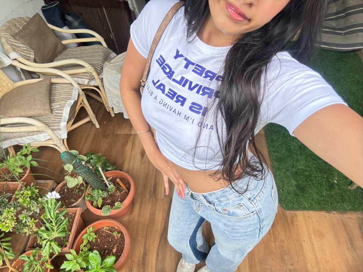 Pretty Privilege Baby Tee – Trendy Fitted Crop Top for Women - Acid House™ (formerly Zyra Drip)