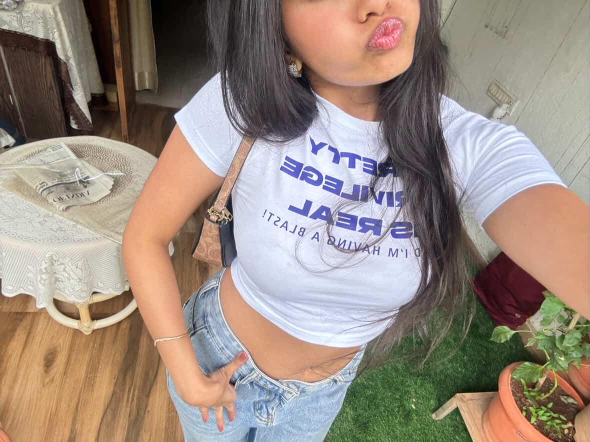 Pretty Privilege Baby Tee – Trendy Fitted Crop Top for Women - Acid House™ (formerly Zyra Drip)