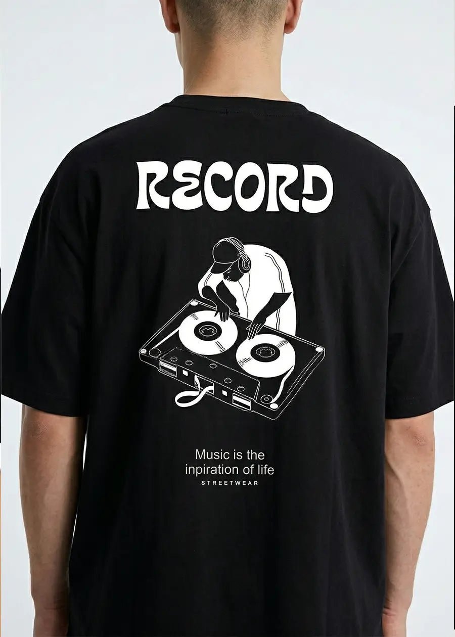 Record Music Graphic Oversized T-Shirt | Streetwear Tee - Acid House™ (formerly Zyra Drip)
