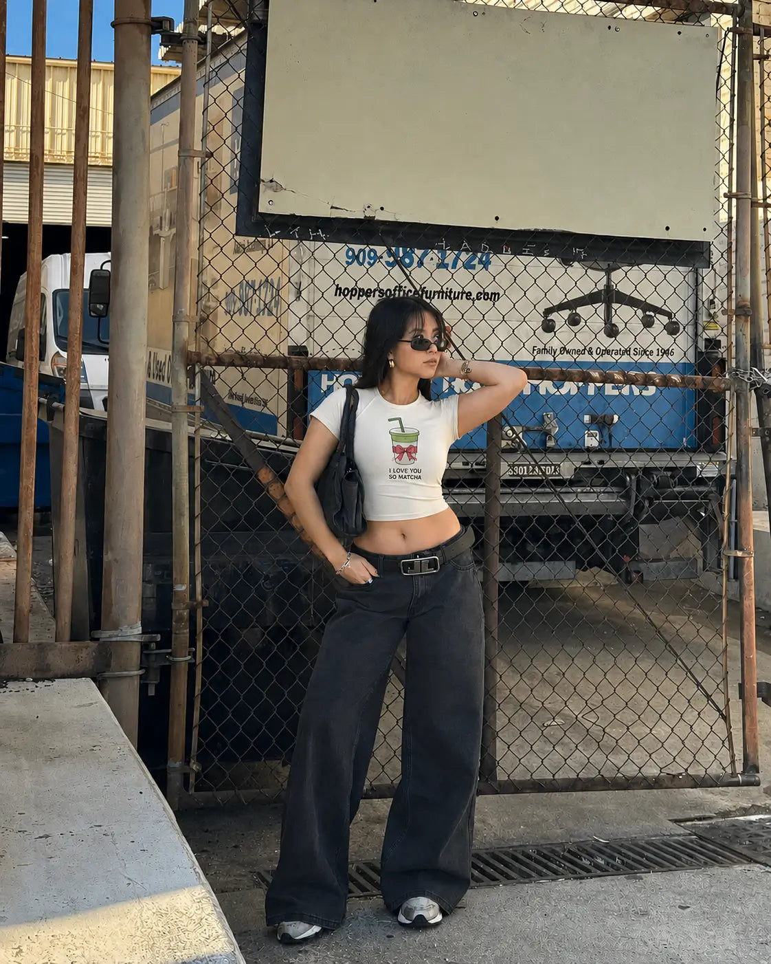 I Love You So Matcha Baby Tee for Women | White Aesthetic Crop Top