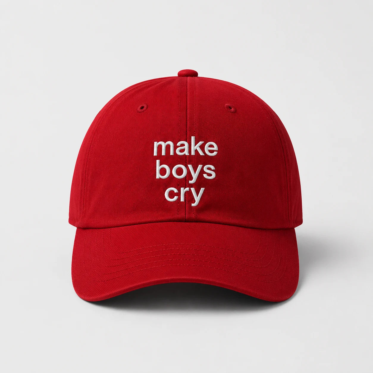 Make Boys Cry Red Cap for Women | Acid House Streetwear