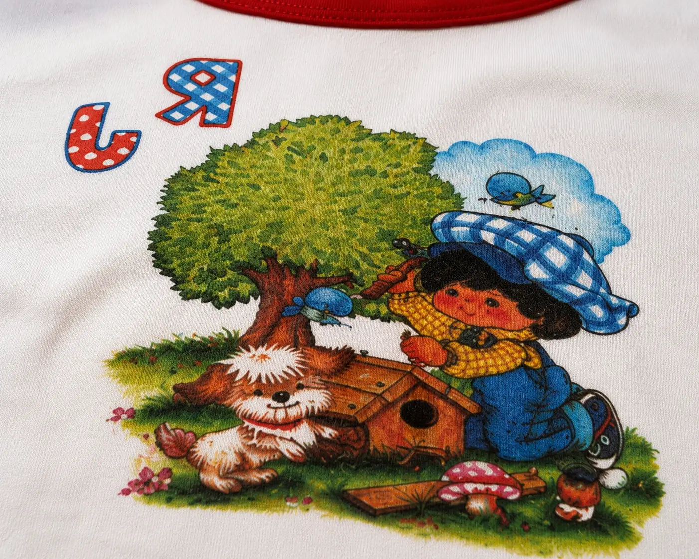 Vintage Retro Ringer Crop Top for Women | White Baby Tee with Red Contrast Trim