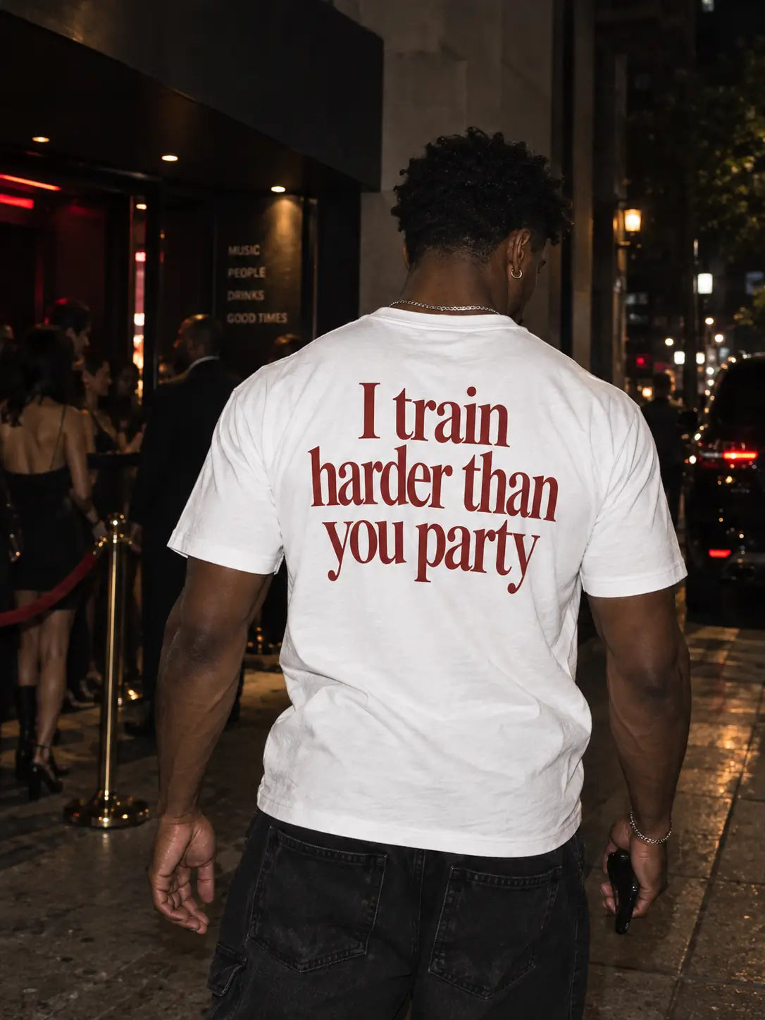 I Train Harder Than You Party T-Shirt – White | Acid House