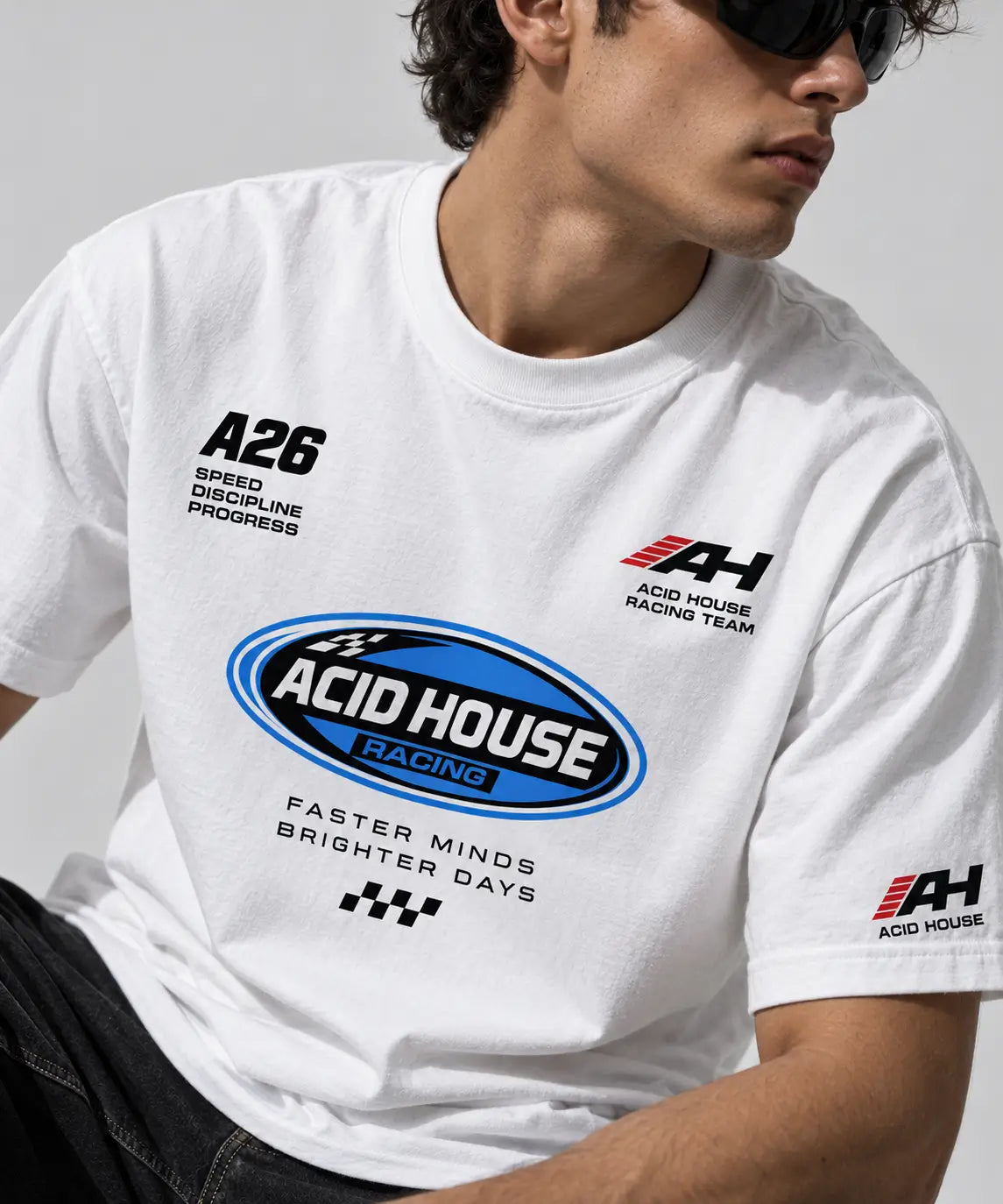 Acid House Racing Graphic T-Shirt – White