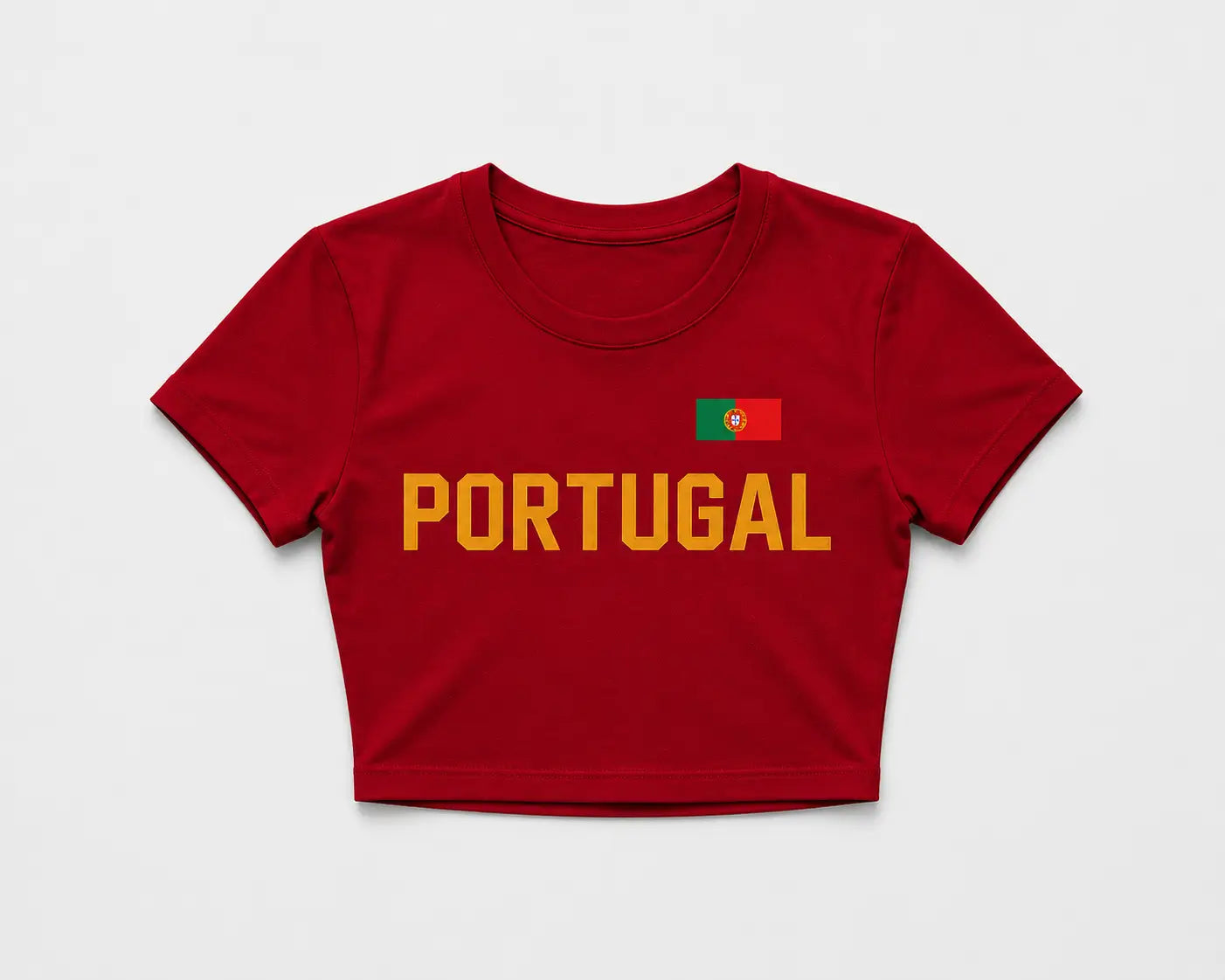 Portugal Baby Tee for Women | Red Fitted Crop Top
