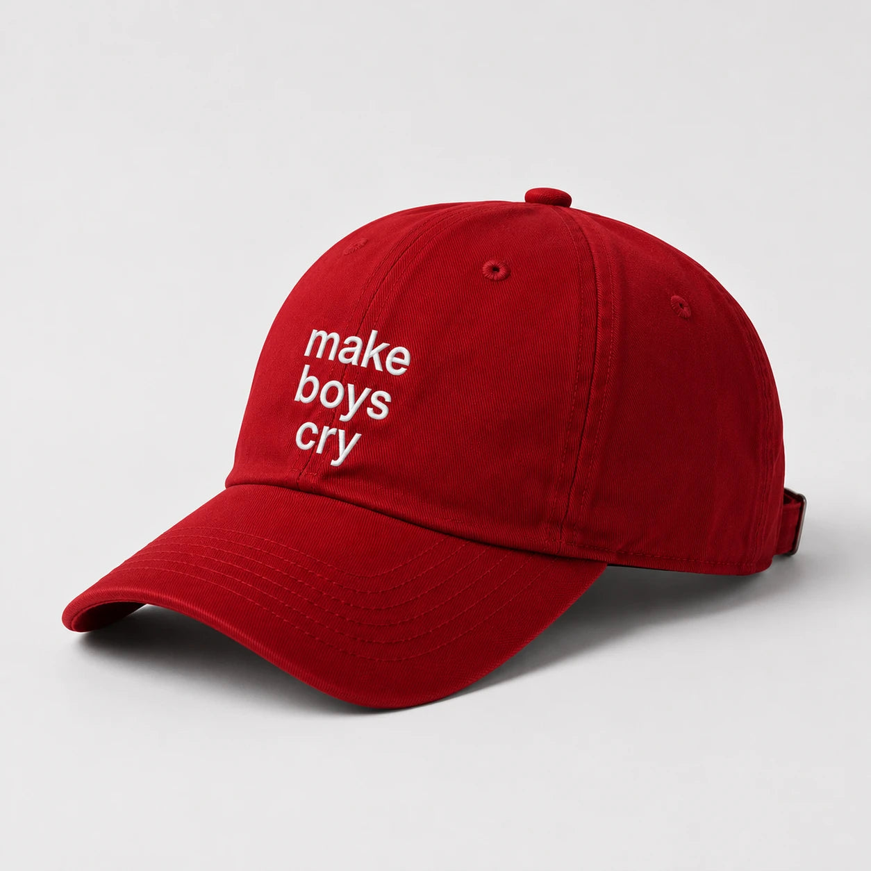 Make Boys Cry Red Cap for Women | Acid House Streetwear