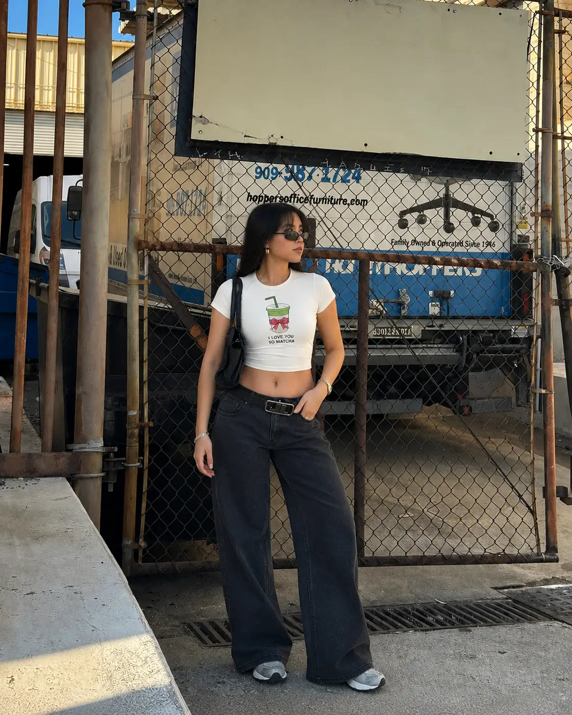 I Love You So Matcha Baby Tee for Women | White Aesthetic Crop Top