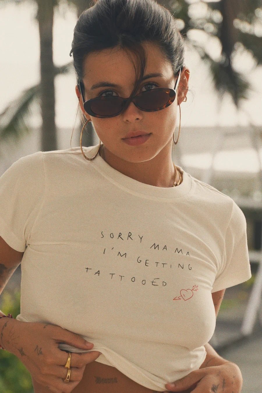 Sorry Mama Baby Tee – White Aesthetic Crop Top - Acid House™ (formerly Zyra Drip)