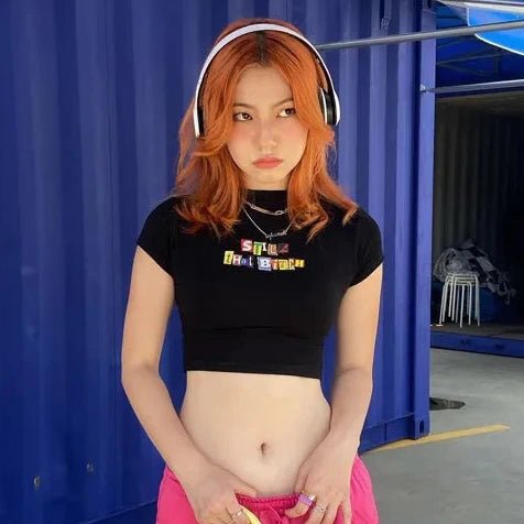 Still That Bitch Baby Tee in Black – Crop Top for Baddies, BFFs & Main Characters - Acid House™ (formerly Zyra Drip)