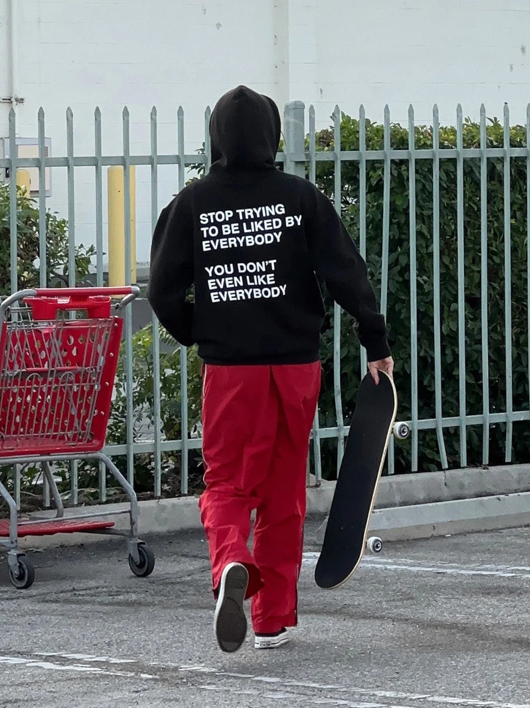 Stop Trying to Be Liked by Everybody Unisex Black Oversized Hoodie for Men - Acid House™ (formerly Zyra Drip)
