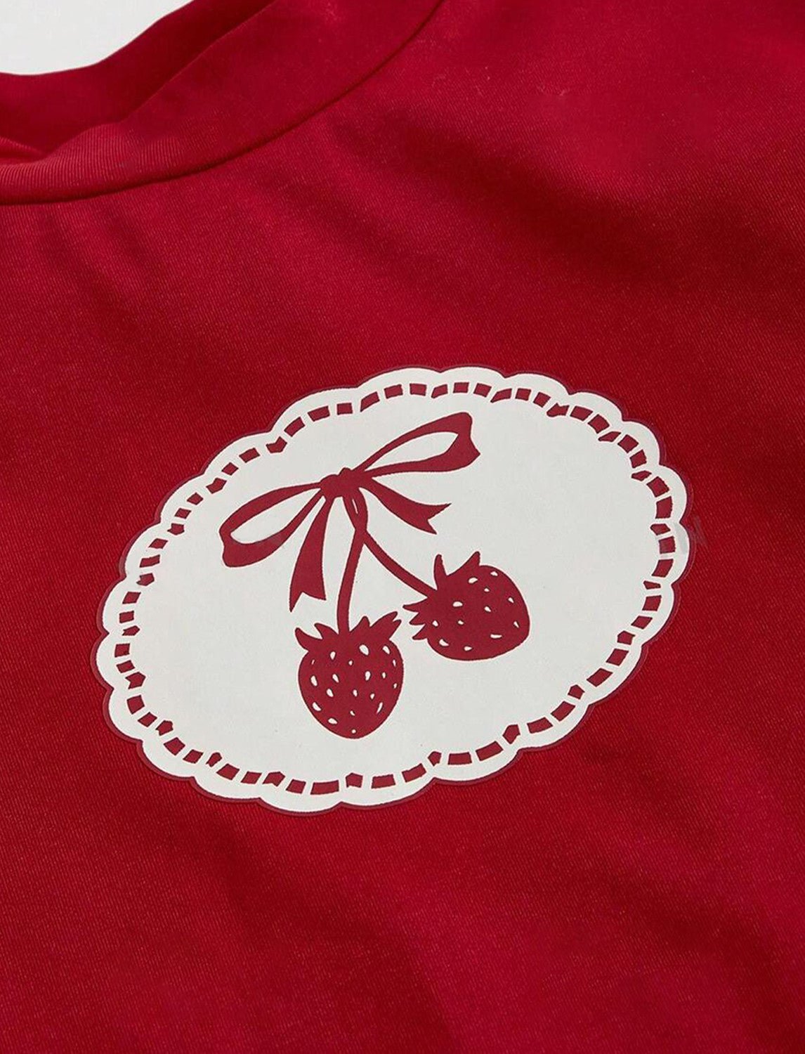 Strawberry Red Baby Tee for Women – Belta 02 Aesthetic Crop Top | Soft Cotton Slim Fit T-Shirt - Acid House™ (formerly Zyra Drip)