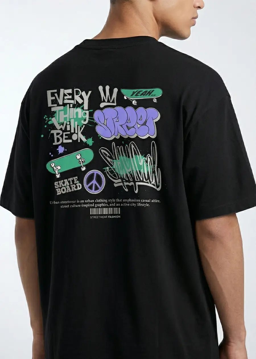 Street Graffiti Oversized T-Shirt – Urban Skate Tee - A1 - Acid House™ (formerly Zyra Drip)