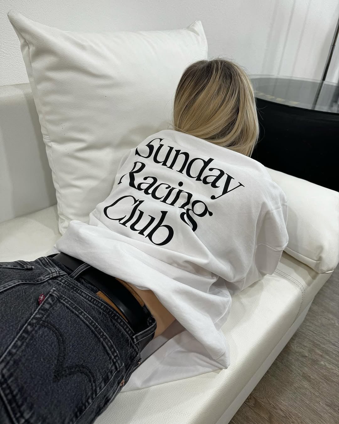 Sunday Racing Club Graphic T-Shirt – White Streetwear Tee for Men & Women - Acid House™