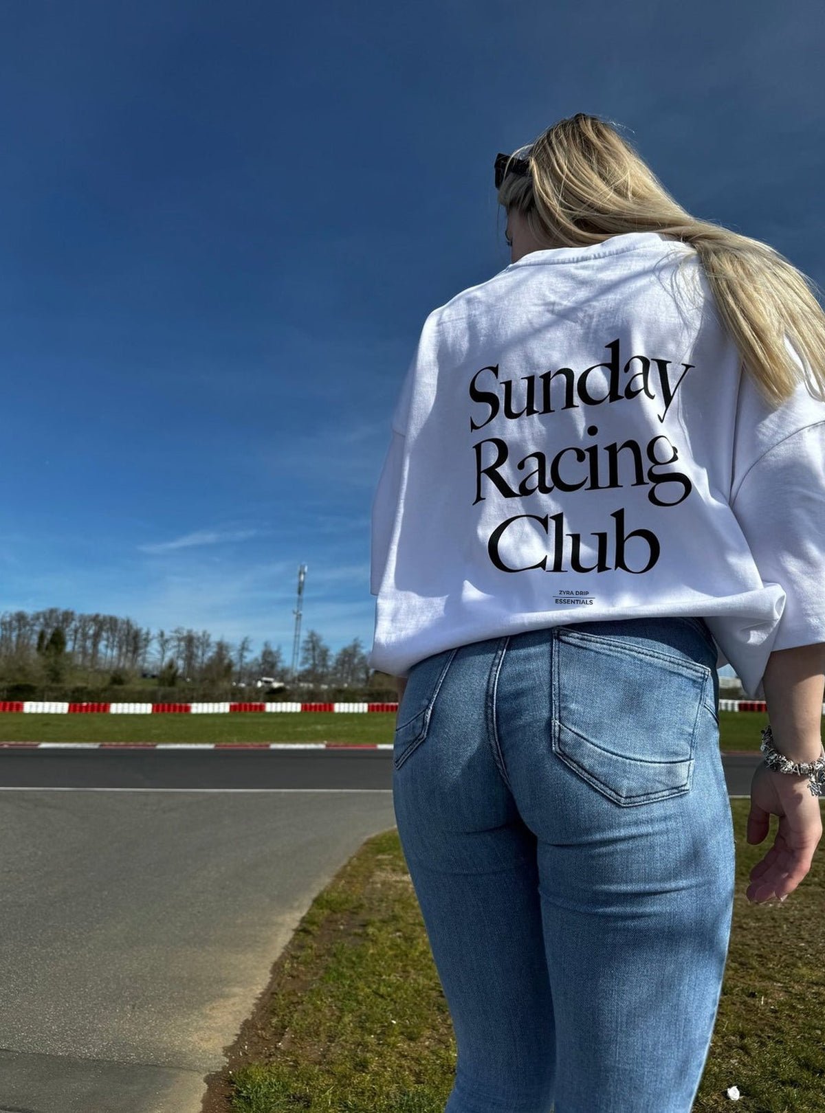Sunday Racing Club Graphic T-Shirt – White Streetwear Tee for Men & Women - Acid House™ (formerly Zyra Drip)