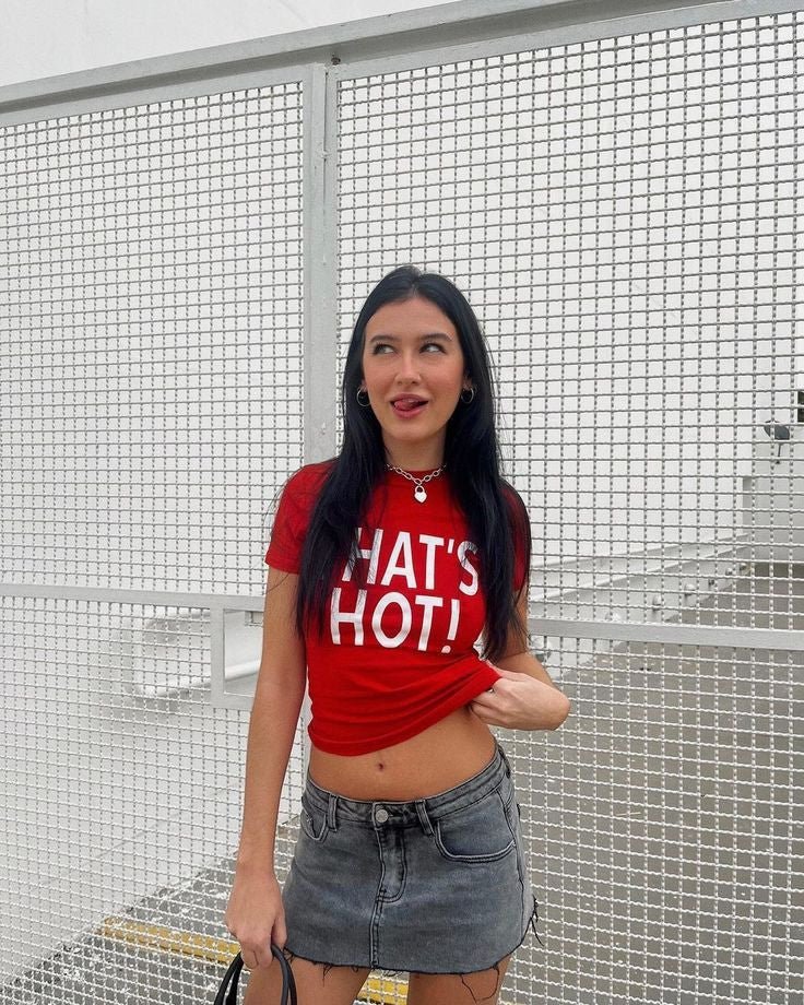 That’s Hot Graphic Baby Tee for Women – Y2K Aesthetic Crop Top - Acid House™ (formerly Zyra Drip)