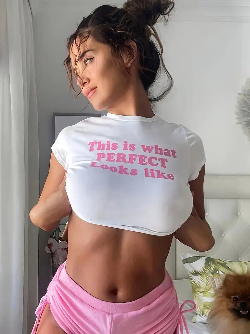 This Is What Perfect Looks Like Baby Tee | Crop Top - Acid House™ (formerly Zyra Drip)