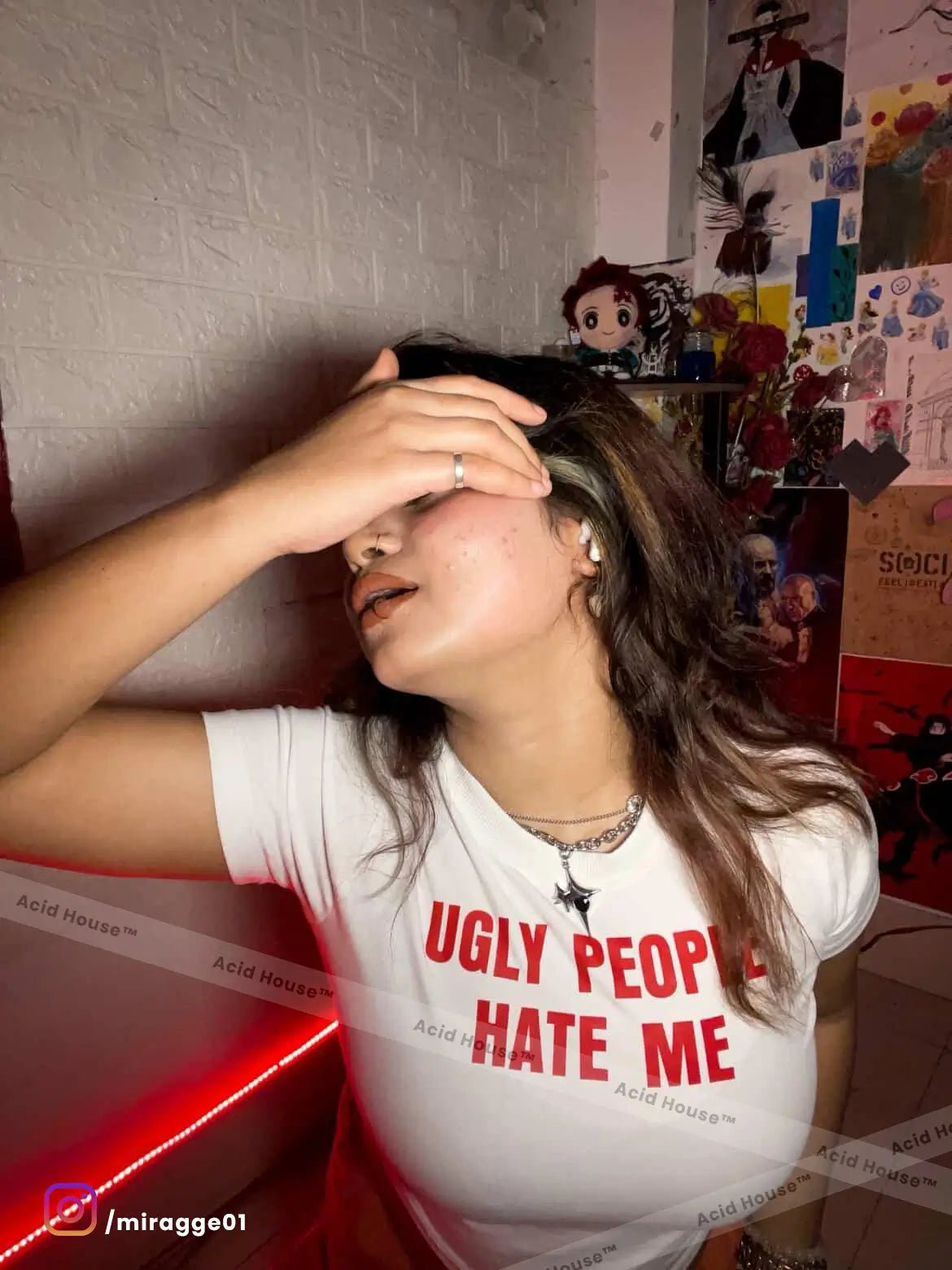 Ugly People Hate Me Baby Tee – White Crop Top - Acid House™ (formerly Zyra Drip)