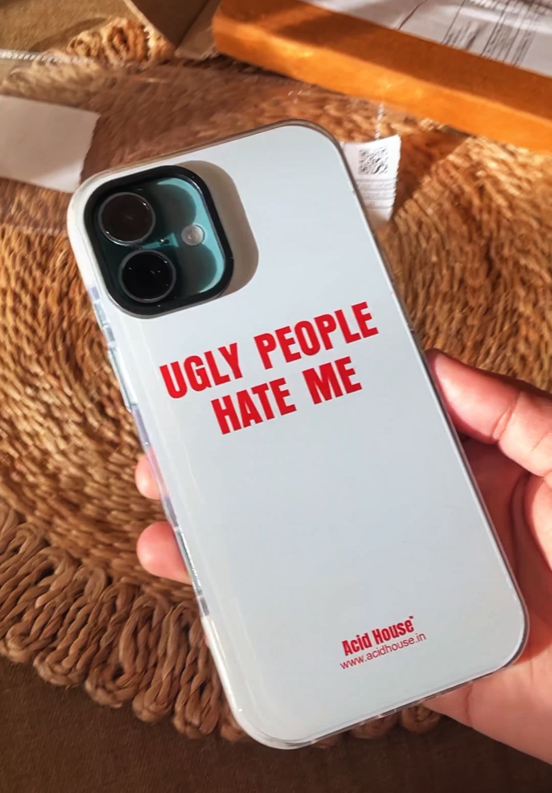 Ugly People Hate Me Clear iPhone Case – Hard Transparent Shockproof Cover for iPhone - Acid House™ (formerly Zyra Drip)
