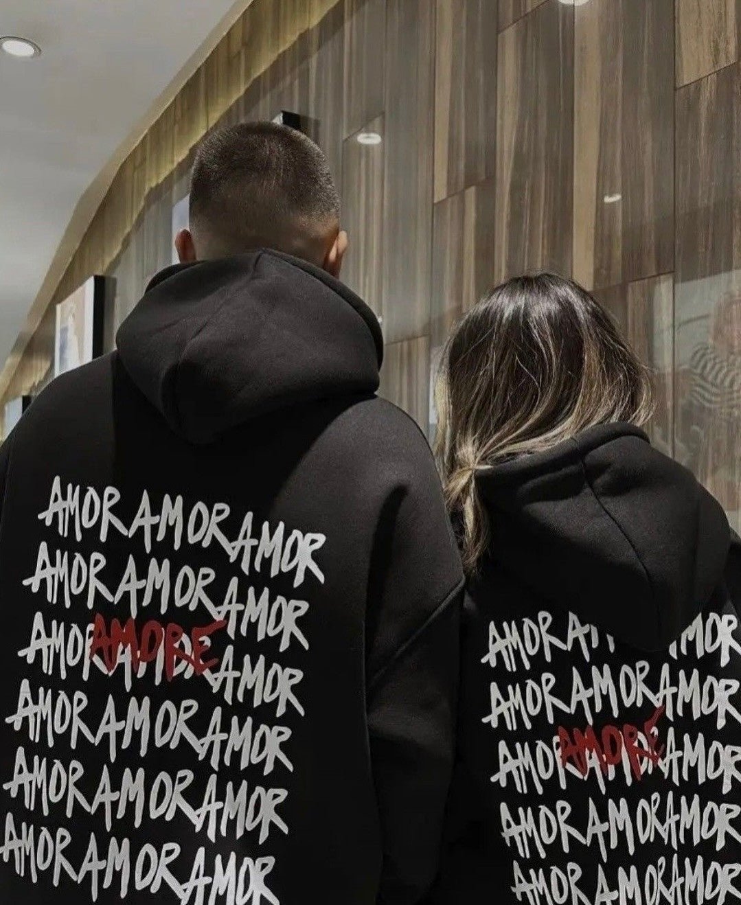 Unisex Black "Amor" Printed Oversized Hoodie - 400 GSM Cotton - Acid House™ (formerly Zyra Drip)
